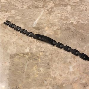 Men’s Stainless Steel Black Heavy Link Bracelet